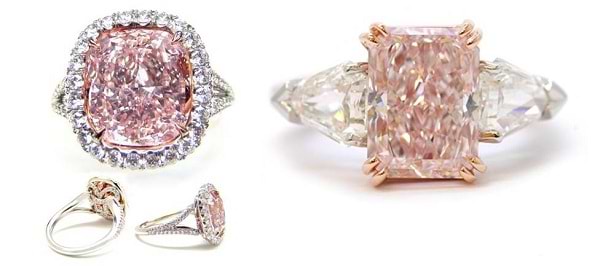 2 pink diamond Leibish rings over 4 carats